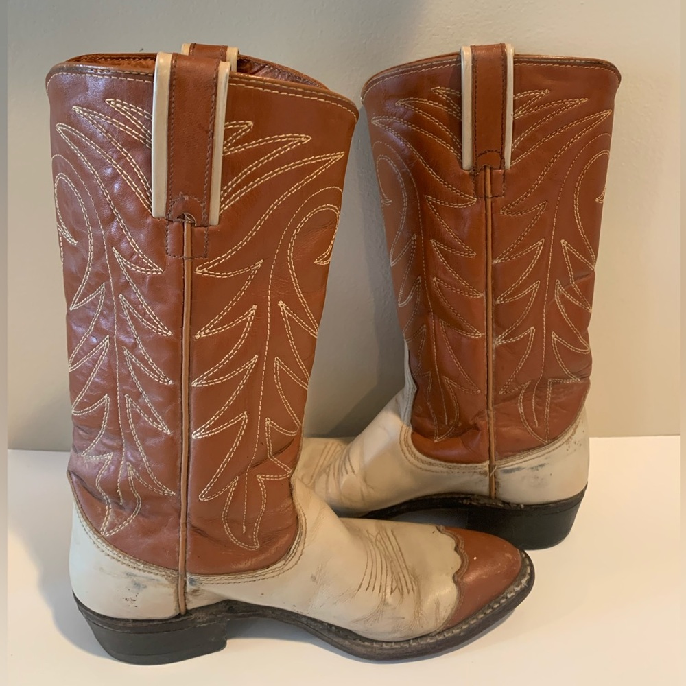 Vtg Cowboy boots leather Brown Texas Brand Women’s Size 5 Preowned See Pictures - Picture 7 of 8